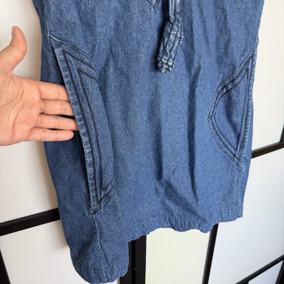 Calypso St Barth Size M Joudsa Denim Embroidered Shift Dress Blue Boho Western - Picture 4 of 10